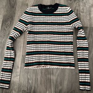 Forever 21 Multicolor Striped Long Sleeve Top